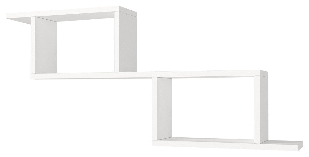 Benzara UPT-272750 40" Decorative Wooden Wall Mounted Cubby Shelf, White