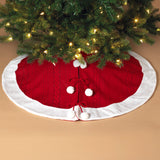 48-in L Red Acrylic Pom Pom Tree Skirt