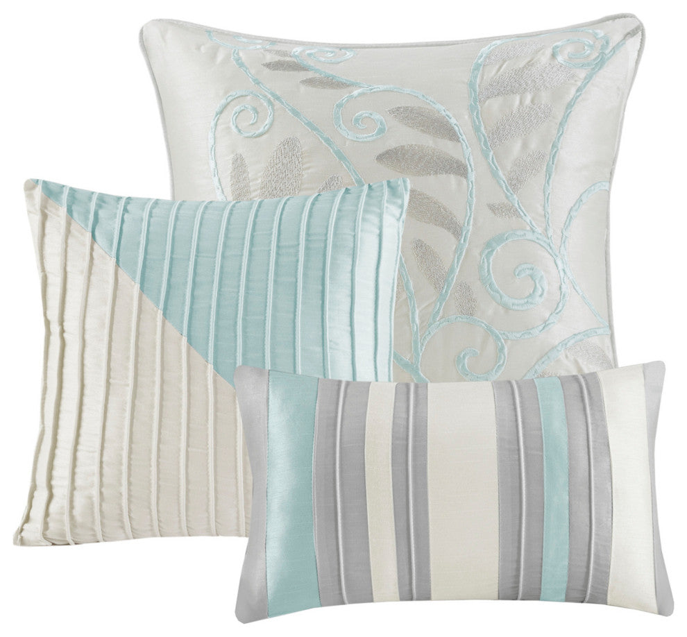 Madison Park Polyoni-Pieced Pleated 7-Piece Comforter Set, King