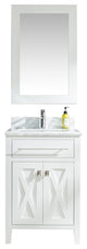 Wimbledon, 24" White Cabinet With White Carrara Marble Countertop