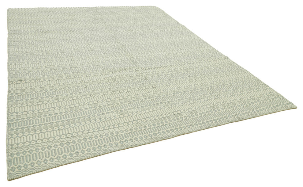Rug N Carpet - Handmade Modern Design 8' 0'' x 10' 0'' Wool Flatweave Kilim Rug