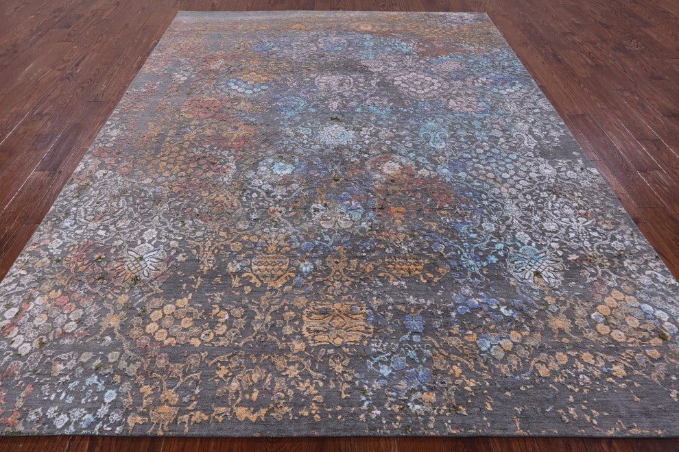 8' 0" X 10' 4" Wool and Silk Hand-Knotted Modern Rug Q8713