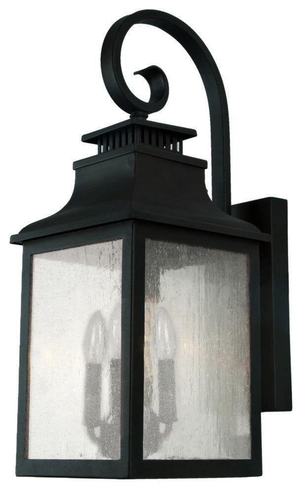 ELW2284BL - Morgan 3 Light Outdoor Wall Mounted Lighting In Rich Black  Finish