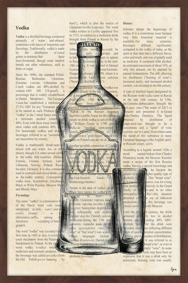 "Vodka History" Framed Painting Print, 12"x18"