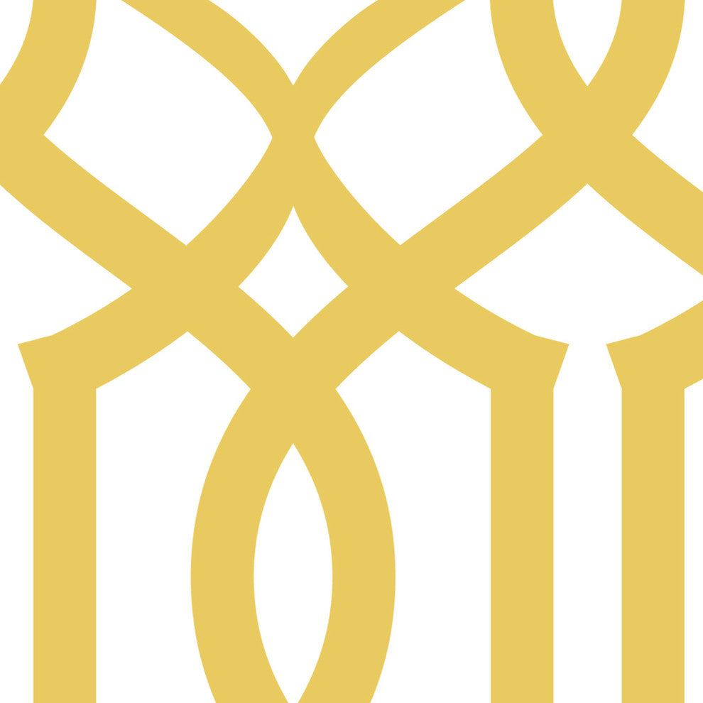 Avant Trellis Peel and Stick Vinyl Wallpaper, Custard Yellow, 24"w X 108"h