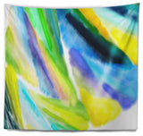 Green Vibrant Brushstrokes Abstract Wall Tapestry, 60"x50"