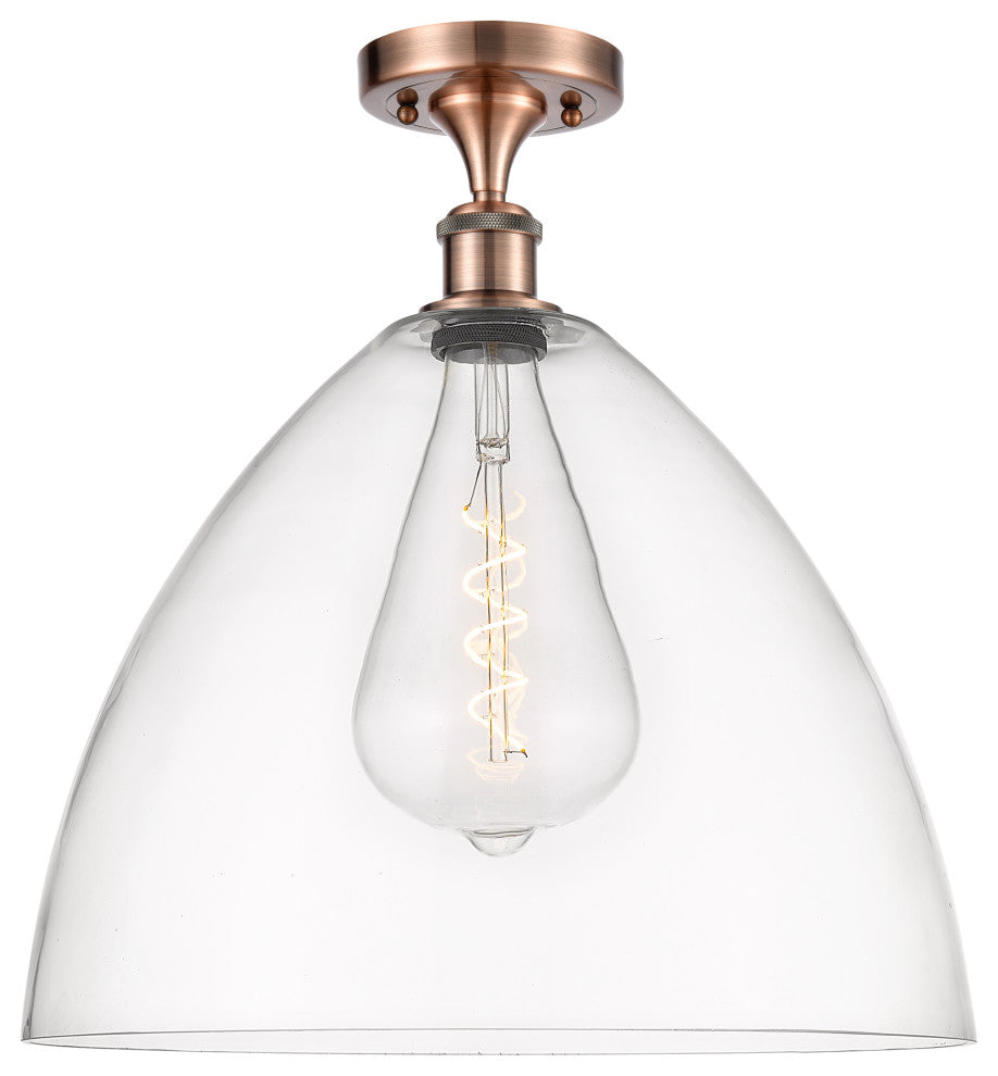 Innovations 516-1C-AC-GBD-162 1 Light Semi-Flush Mount, Antique Copper