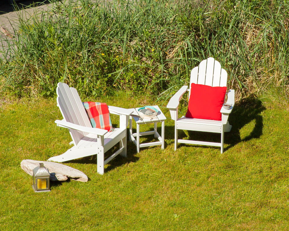 Polywood Long Island Adirondack 3-Piece Set, Slate Gray