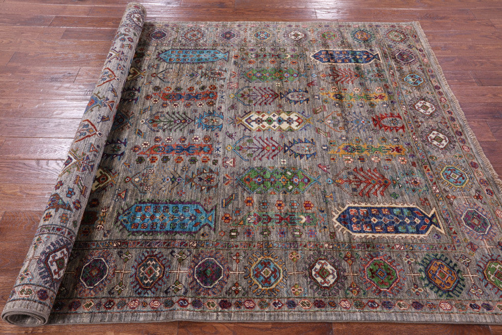 5' 9" X 8' 1" Fine Turkmen Ersari Hand-Knotted Rug - Q12218