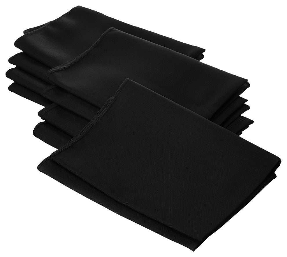 LA Linen Polyester Poplin Napkin, 10 Pack, Black