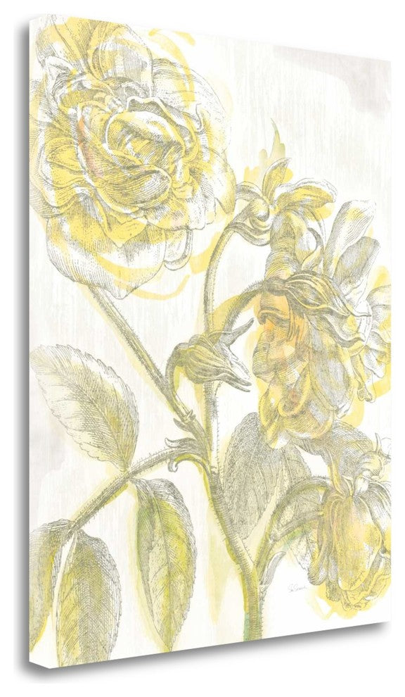 "Belle Fleur Yellow I Crop" By Sue Schlabach, Giclee on Gallery Wrap Canvas