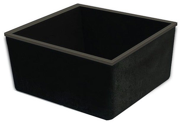 Transolid Zero 18"x18" silQ Granite Single Bowl Kitchen Sink, Espresso