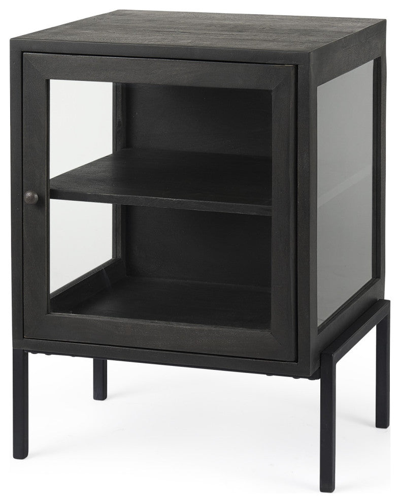 Rustic Black on Black Shadowbox Cabinet