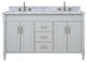 Avanity Bristol 60" Vanity Combo in Light Gray and Carrara White Marble Top