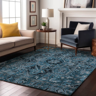 Premium Machine Washable Mayfield AMF570 Blue 10' x 14' Rug
