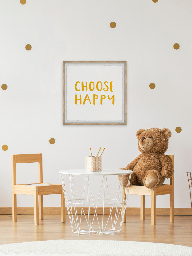 "Choose Happy II" Framed Painting Print, 32x32