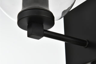 1 Light Black And Clear Bath Sconce