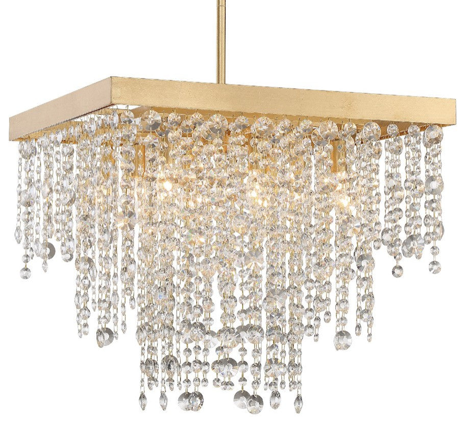 Crystorama WIN-618-GA-CL-MWP, 8-Light Chandelier, Antique Gold