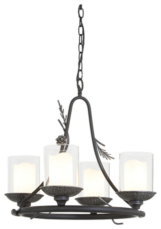 Minka Lavery Ponderosa Ridge 4 Light Outdoor Chandelier, Weathered Spruce