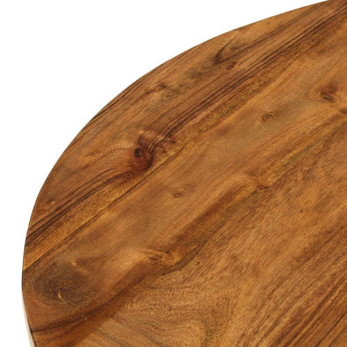 vidaXL Accent Table With Shelf, Solid Acacia Wood, 25.6"x12.6"