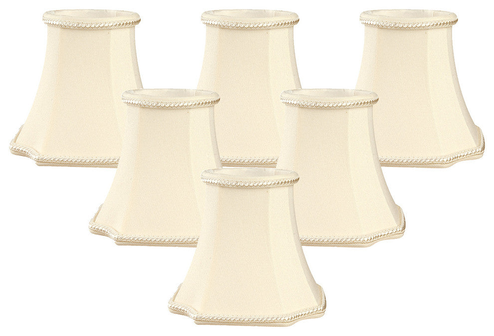 5" Decorative Trim Bell Inverted Corner Chandelier Lampshade, Eggshell, Eggshell