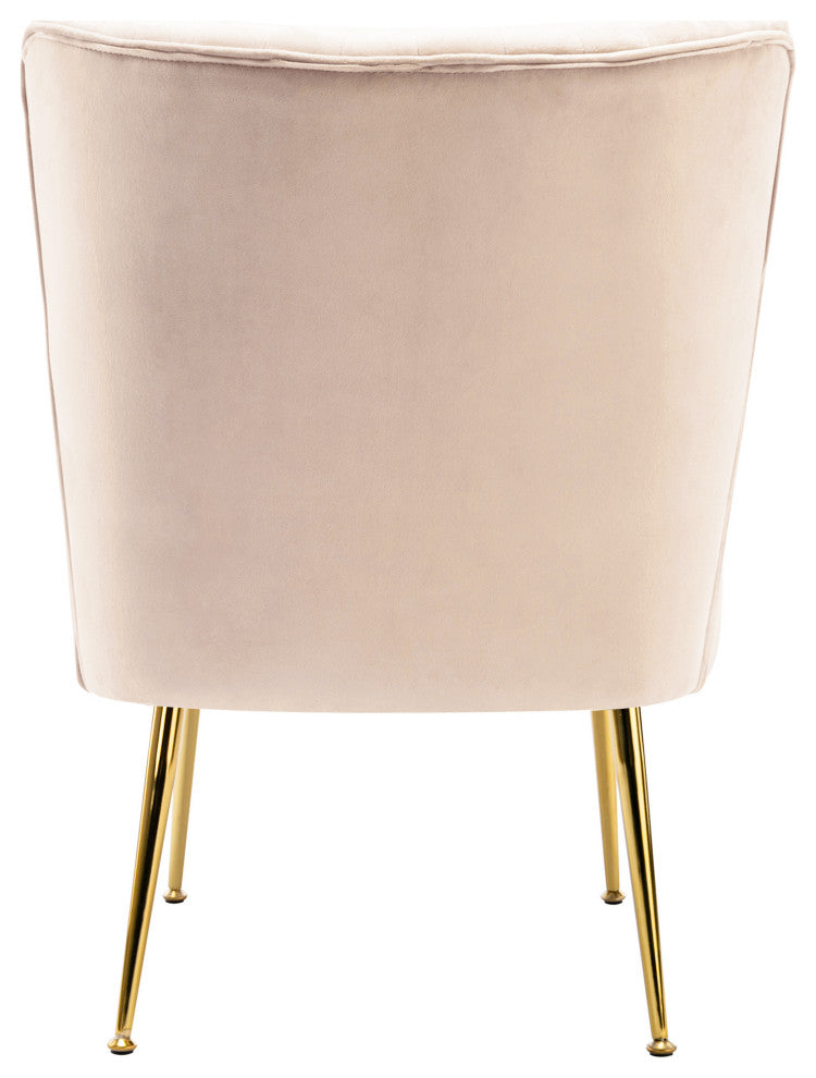 WestinTrends 22" Tufted Velvet Accent Chair for Dining, Living Room, Bedroom, Tan