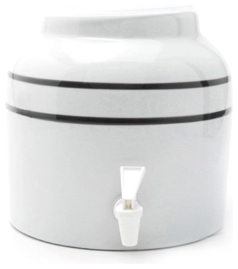 Goldwell Designs Double Stripes Water Dispenser Crock, Black