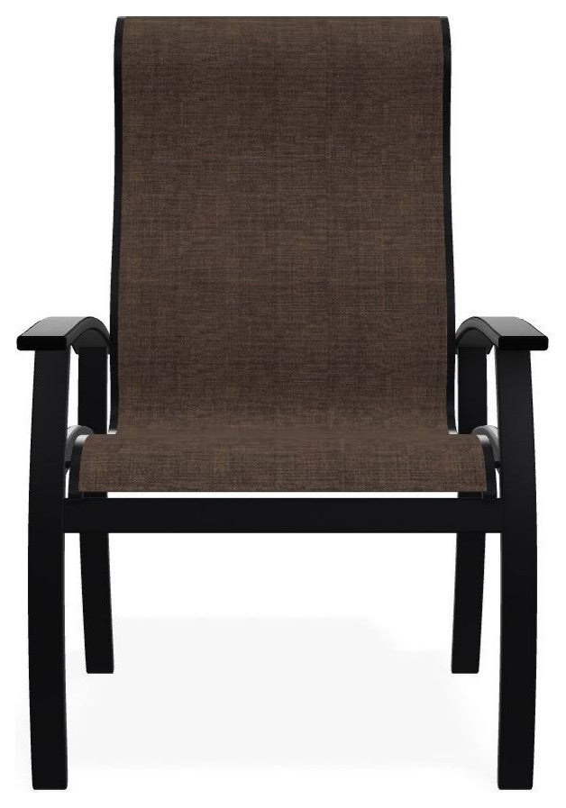 Belle Isle Sling Outdoor Dining Chair, Mocha/Black