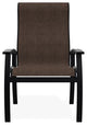 Belle Isle Sling Outdoor Dining Chair, Mocha/Black