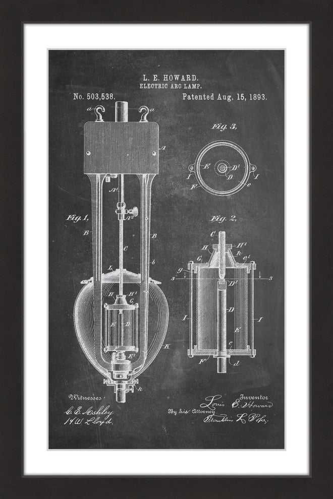 "Arc Lamp 2 1893 Chalk" Framed Painting Print