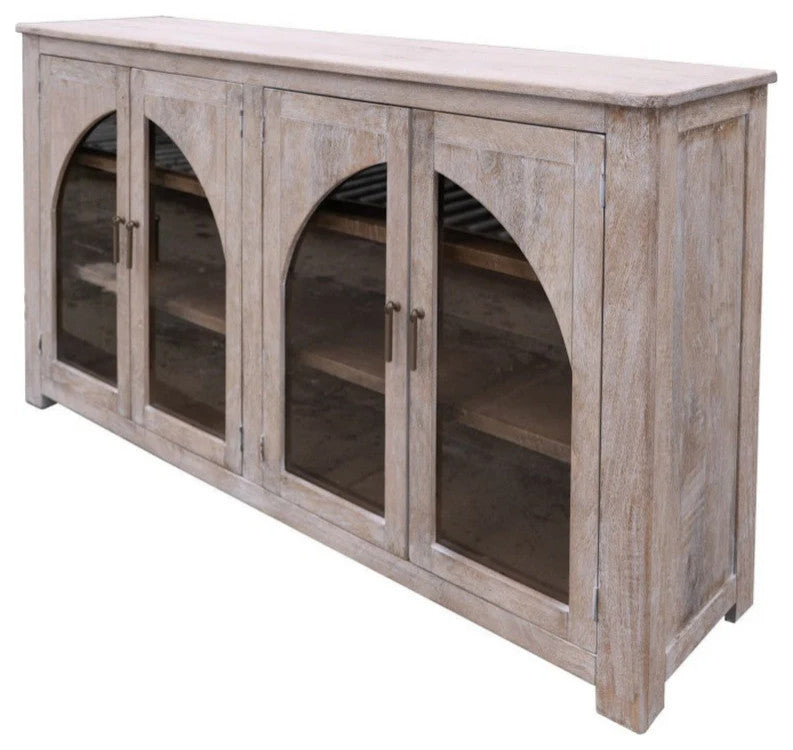 Acropolis Solid Wood 4-Door Multi-Purpose Console - 70"