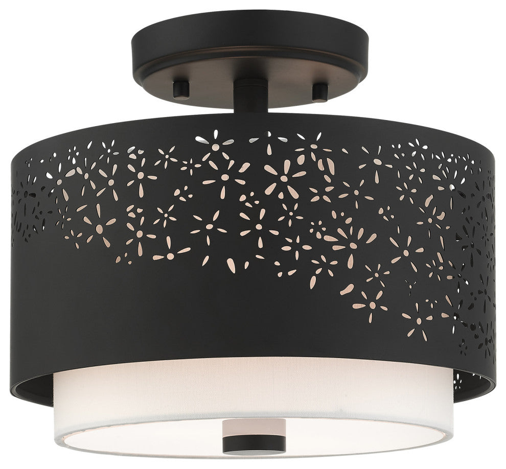 Black Stylish, Transitional, Intricate, Urban Semi Flush