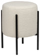 Silvia 18.5" Modern Minimalist Round Backless Metal Cushioned Vanity Stool