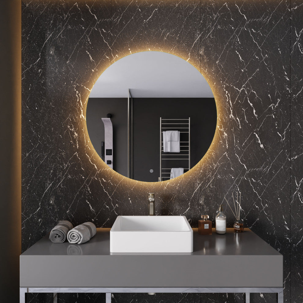 ANZZI 32" Diam. LED Back Lighting Bathroom Mirror With Defogger