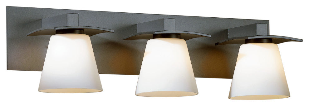 Wren 3 Light Sconce, Dark Smoke Finish, Opal Glass