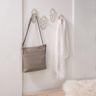 Vintage Door Handle Wall Hook, Set of 4, Cream