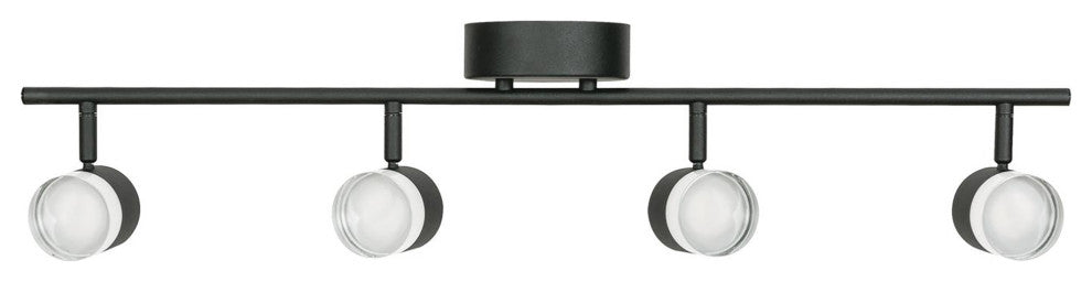 Gregor 4 Light LED Fixed Rail, Black