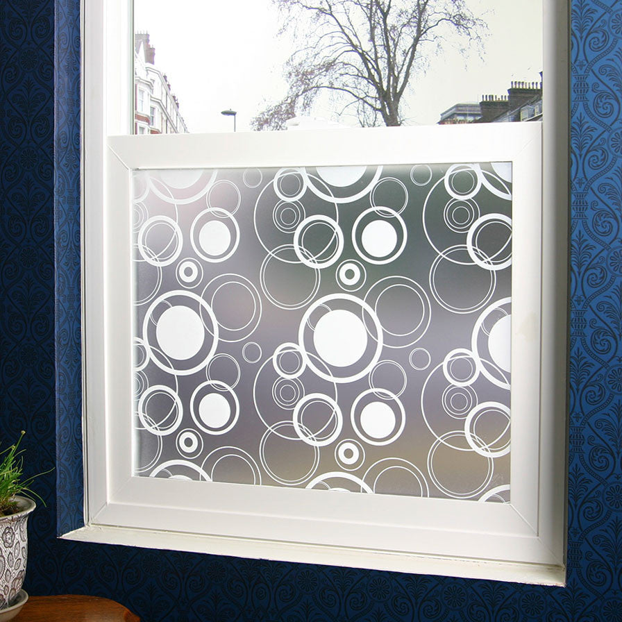 Retro Dots Privacy Window Film, Large 48"x84"