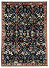 Navy / Red Traditional Classic Serapi Area Rug