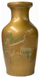 Vintage Handmade Chinese Matte Gold Paint Cranes Motif Vase Hws1847