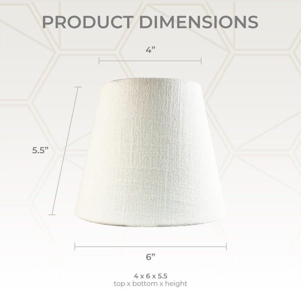 Royal Designs Clip On Chandelier Lamp Shade, Textured Linen White, 6 Inch, Set o