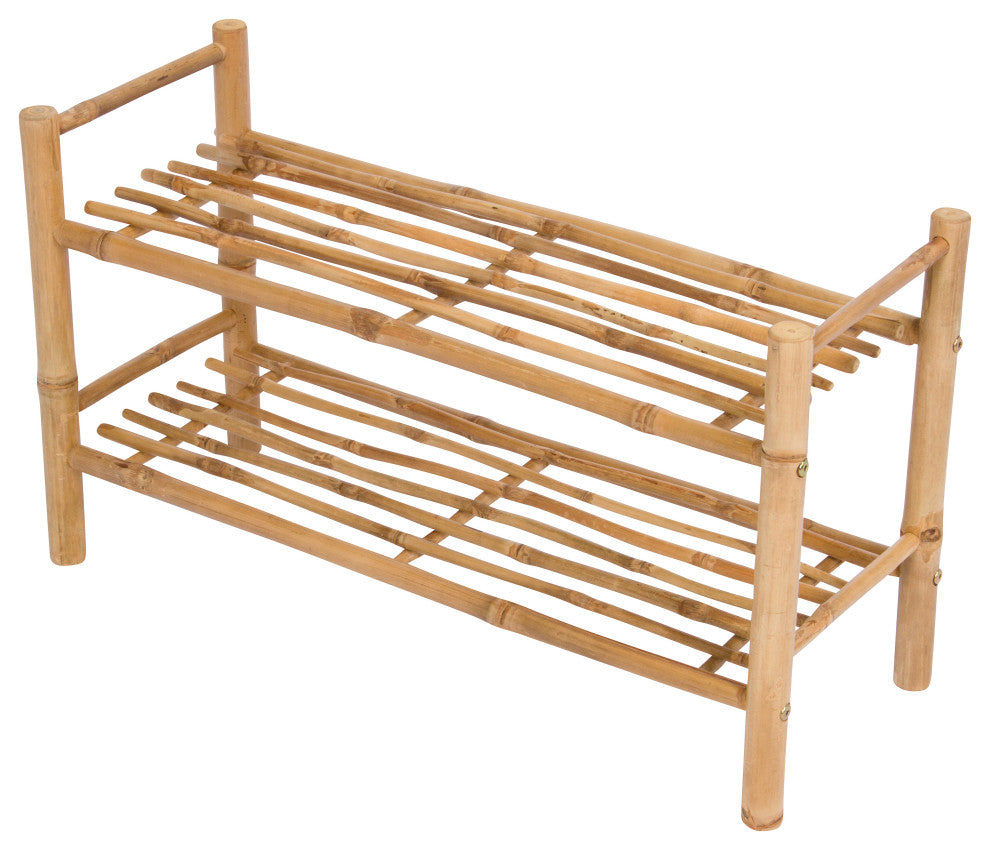 2 Shelf Bamboo Shoe Rack