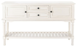 Safavieh Tate 2 Drawer 2 Door Console Table, Distressed/White