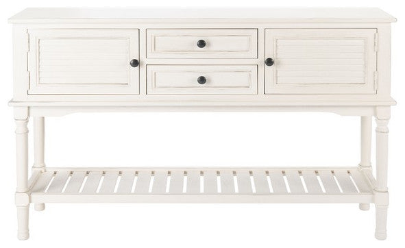 Safavieh Tate 2 Drawer 2 Door Console Table, Distressed/White