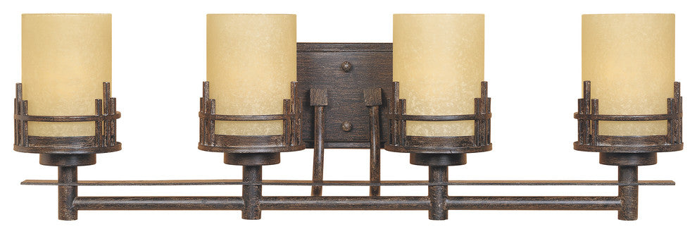Mission Ridge 4-Light Bath Bar, Warm Mahogany