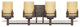 Mission Ridge 4-Light Bath Bar, Warm Mahogany