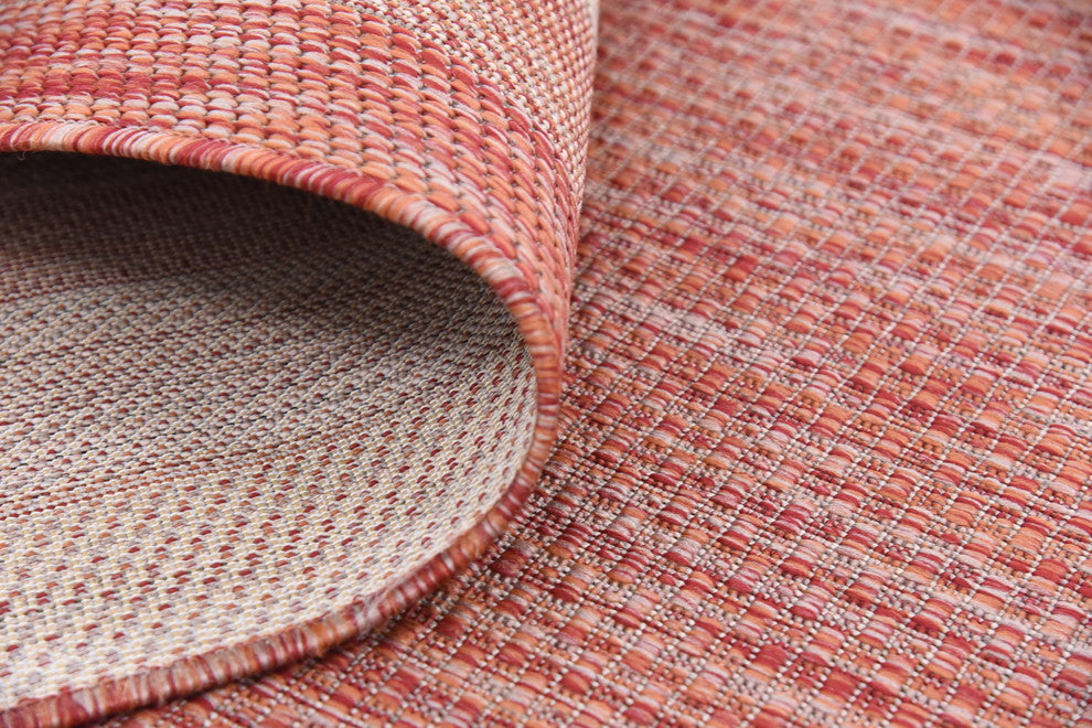 Unique Loom Rust Red Soft Border Outdoor 7'' 0 x 10'' 0 Area Rug