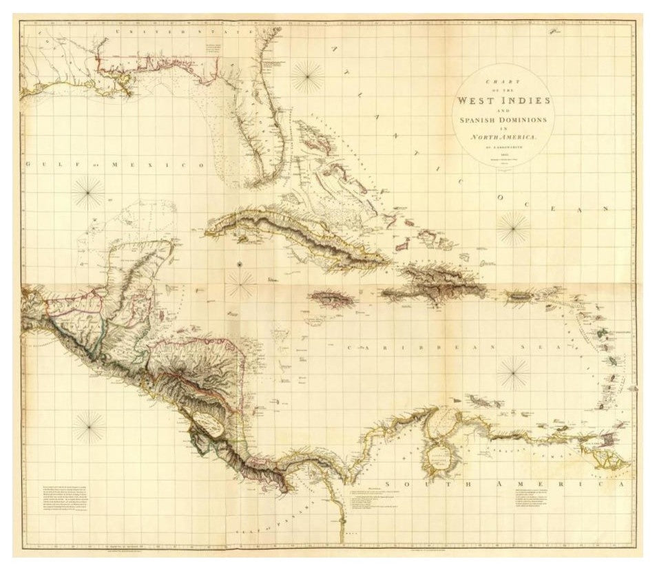 "Composite: West Indies, 1810" Digital Paper Print by Aaron Arrowsmith, 24"x21"