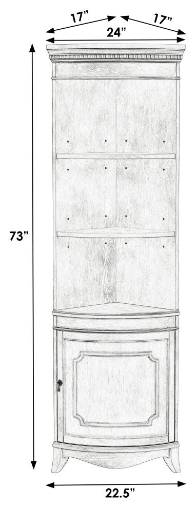 Butler Dowling 1 Door Corner Cabinet, Antique Beige