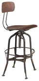 Acme Kaeso 1PC Adjustable 25-30- Swivel Stool Walnut and Gunmetal